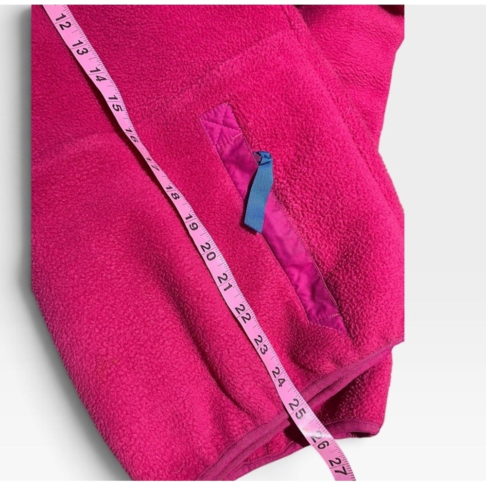 Vntg Patagonia Women's Pink/Blue Fleece Zip pullover Pockets Logo - Picture 7 of 7